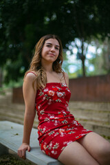 Portrait of a young woman in the park