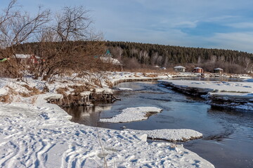River landscape in spring