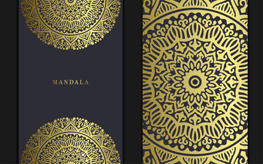 Mandala template with elegant, classic elements. Great for invitation, flyer, menu, brochure, background Premium Vector