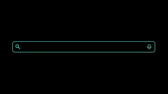 Digital Futuristic Square Round Shape Search Engine Bar Query on Green Screen and Black Backgrounds