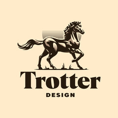 Muscular steed horse. 