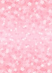 中心から桜の花が上下に広がる縦長の背景イラスト vol.01