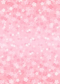 中心から桜の花が上下に広がる縦長の背景イラスト vol.01