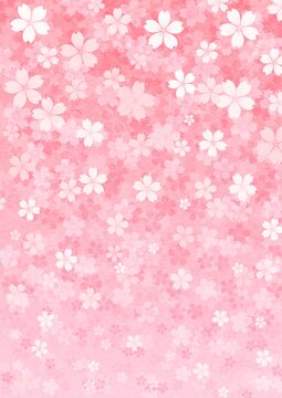 桜の花が一面に咲く縦長の背景イラスト vol.02