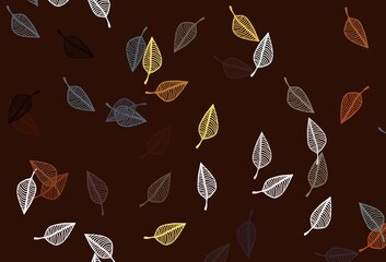 Light Orange vector doodle backdrop.