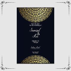 Mandala template with elegant, classic elements. Great for invitation, flyer, menu, brochure, background Premium Vector