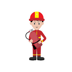 Fireman Character Vector Illustration