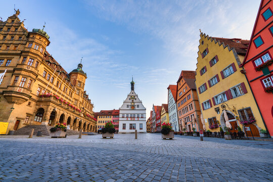 Town hall of Rothenburg near the city market square