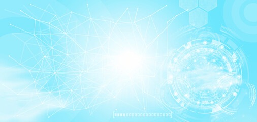 Lines connected between points of light. Abstract illustration of new technologies