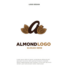 Obraz premium almond letter a logo vector icon symbol design