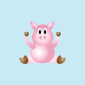 Cute Pig Vector Illustration