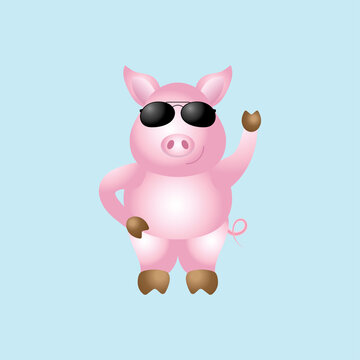 Cute Pig Vector Illustration