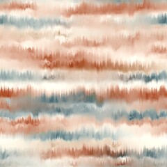 Seamless faux striped tie dye pattern swatch. High quality illustration. Multicolored hippie stripes of bleeding ink. Abstract digital design for fashion or other surface pattern printing.