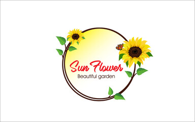 Illustration vector graphic of beautiful floral with sunflowers design template