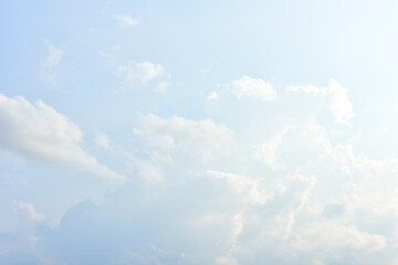 Blue sky white cloud white background. Beautiful sky and clouds in the afternoon.
