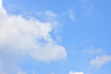 Blue sky white cloud white background. Beautiful sky and clouds in the afternoon.