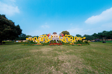 Thang Long Citadel Royal as a world heritage famous in Ha Noi, Vietnam