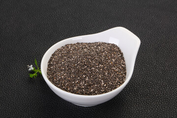 Dietary Chia seeds in the bowl