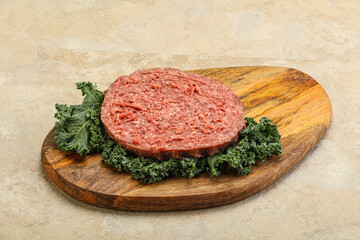 Raw beef burger cutlet for burger