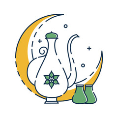 Ramadan kareem iftar line art