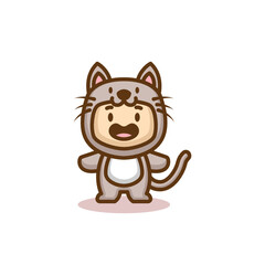 Cute kid with forest animal costume