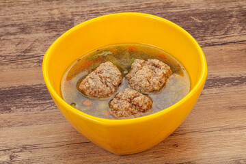 Soup with vegetables and meat balls