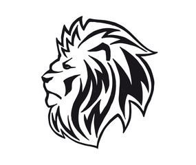 Lion head logo, vector emblem.