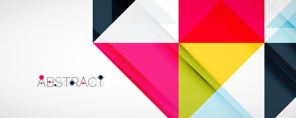 Geometric abstract background. Techno color triangle shapes. Vector illustration for covers, banners, flyers and posters and other designs