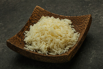 Steamed basmati rice in the bowl