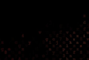 Dark Red vector layout with latin alphabet.