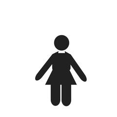 Female kid icon in black