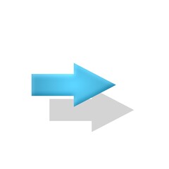 Right arrow icon with shadow in white background