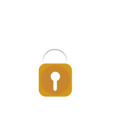 Simple lock icon in white background