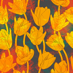 Abstract bright flowers. Texture for printing on fabric, paper.