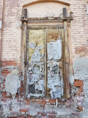 Old destroyed door in an old house