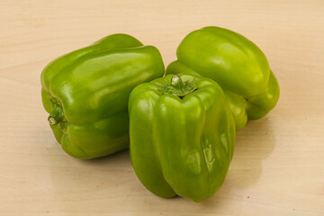 Green sweet bell pepper heap