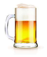 Isolated glass beer on white background. Vector illustration design.
