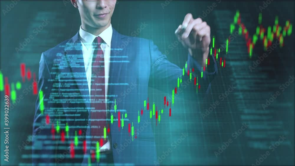 Aufkleber finance business investment big data analytic artificial intelligence technology businessman trader 