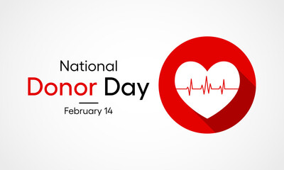Vector illustration on the theme of National Organ Donor day observed each year on February 14th.
