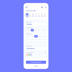 Mobile task and meeting schedule manage design template