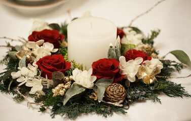 christmas still life with candle