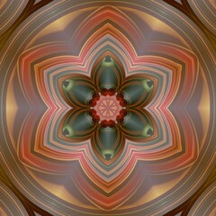 multicolored bowls rim lighting made into unique art images by repeating transformations patterns and intricate hexagonal floral fantasy designs