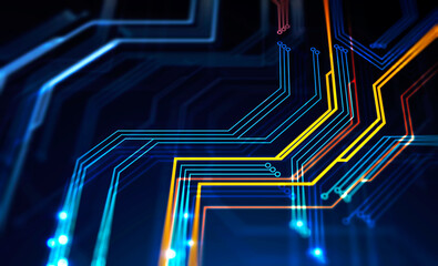 Futuristic circuit interface, hi tech
