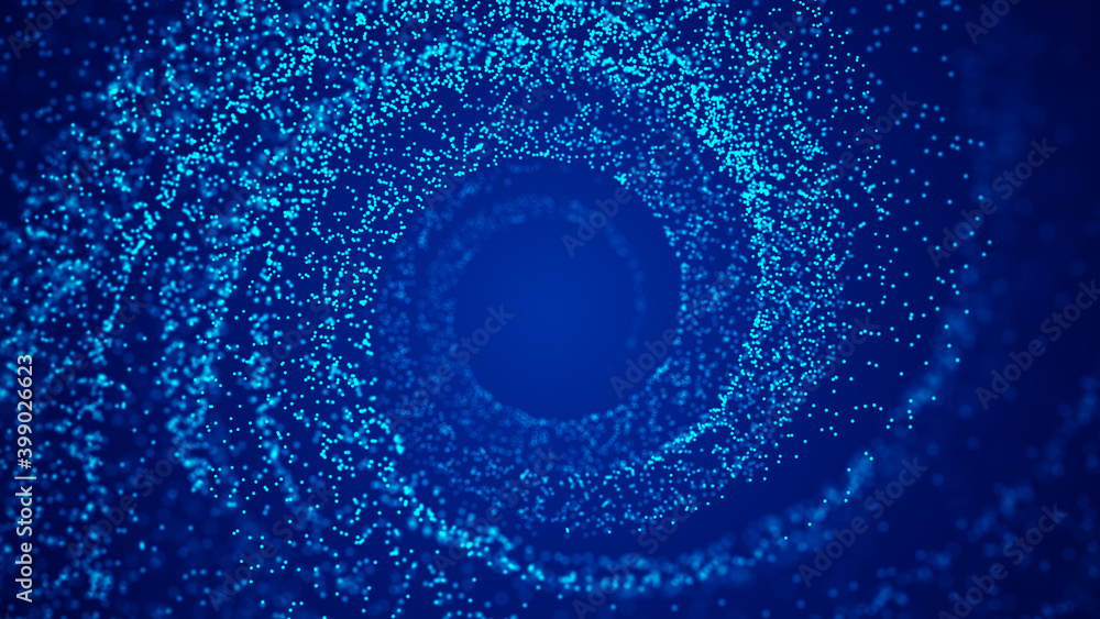 Poster a vortex of particles. portal. a tornado of twisted glowing dots. abstract futuristic digital backgr