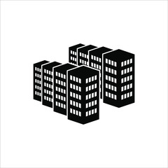 Company icon on white background. Black building business vector illustration eps 10