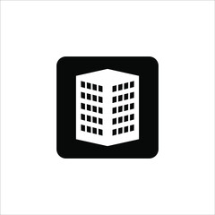Company icon on white background. Black building business vector illustration eps 10