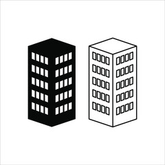 Company icon on white background. Black building business vector illustration eps 10