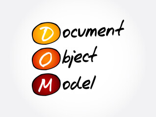 DOM - Document Object Model acronym, technology concept background