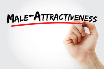 Male-Attractiveness text with marker, concept background