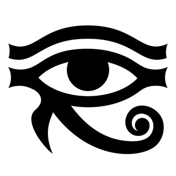 The Eye of Horus. Ancient symbol pattern. Vector monochrome illustration. White background